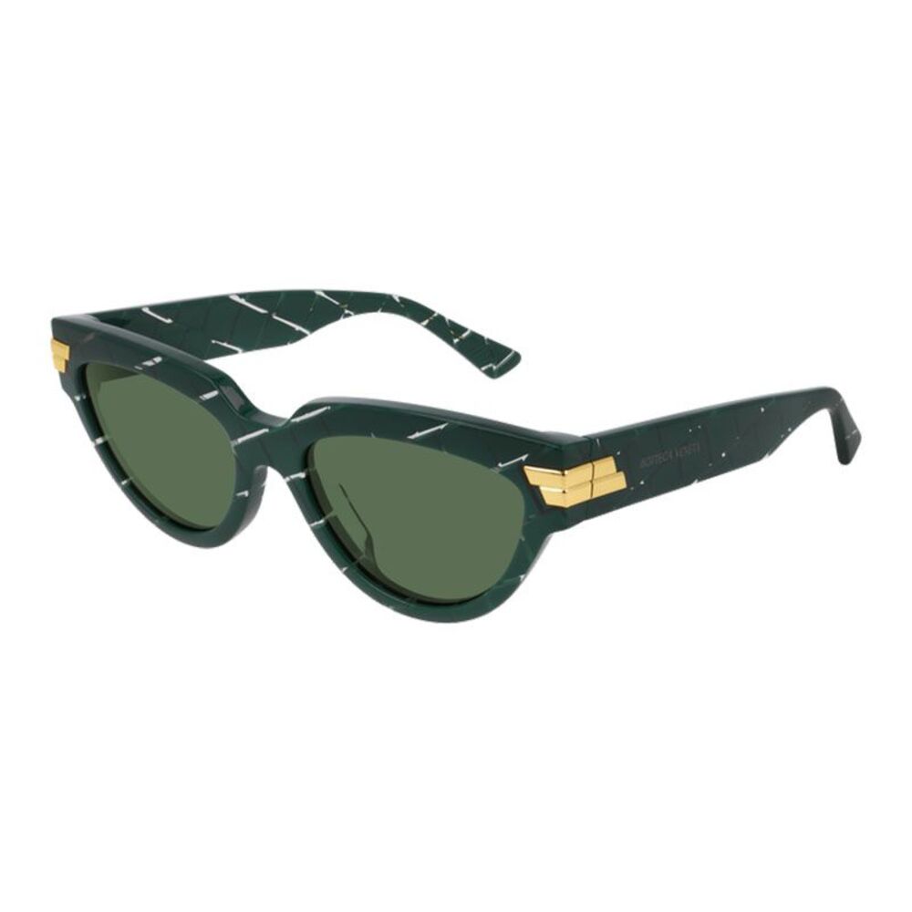 Bottega Veneta Sunglasses Cat Eye Full Rim, Green Frame and Green Lens